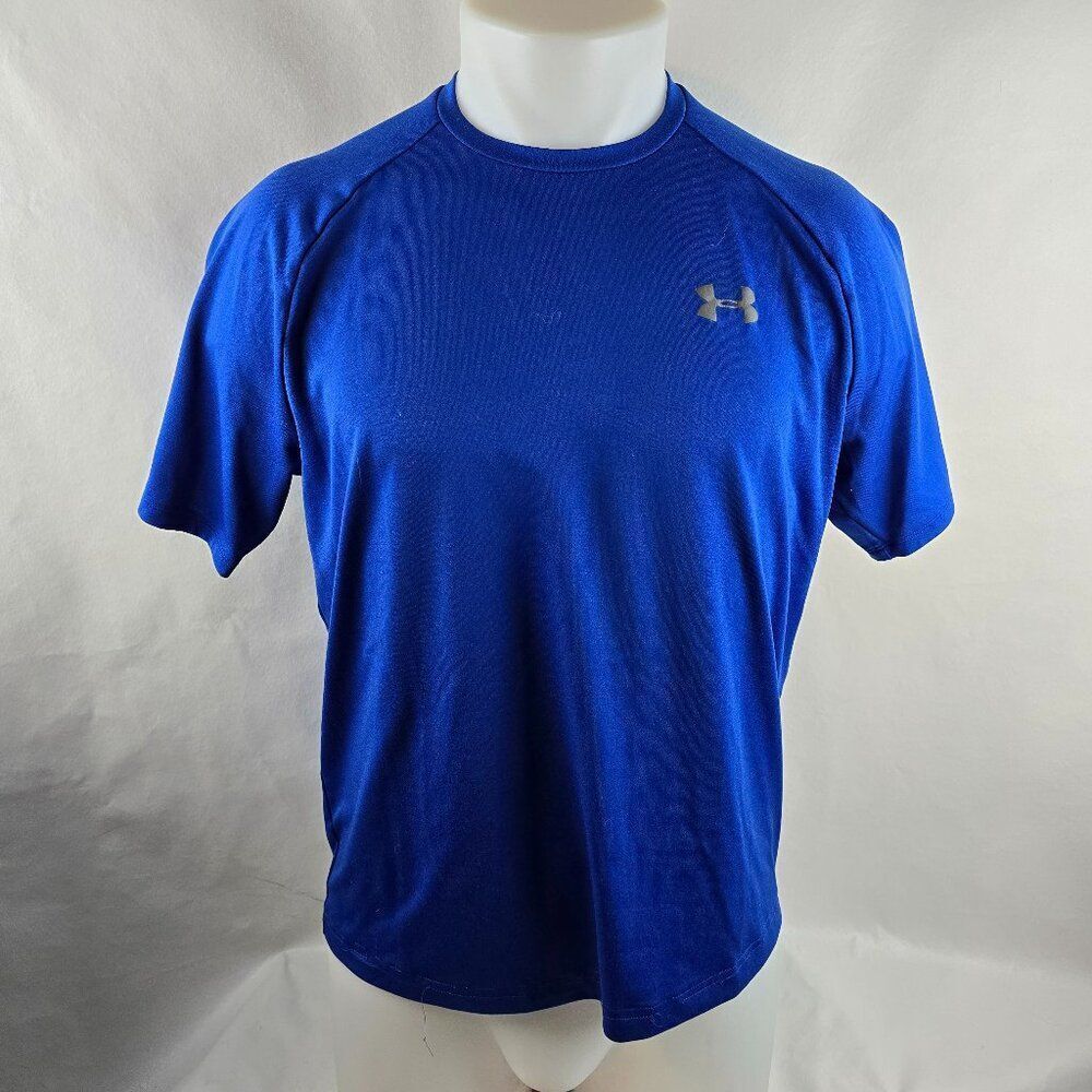 Under Armour T Shirt Mens Medium Blue The Tech Tee Short Sleeve Wicking Athletic